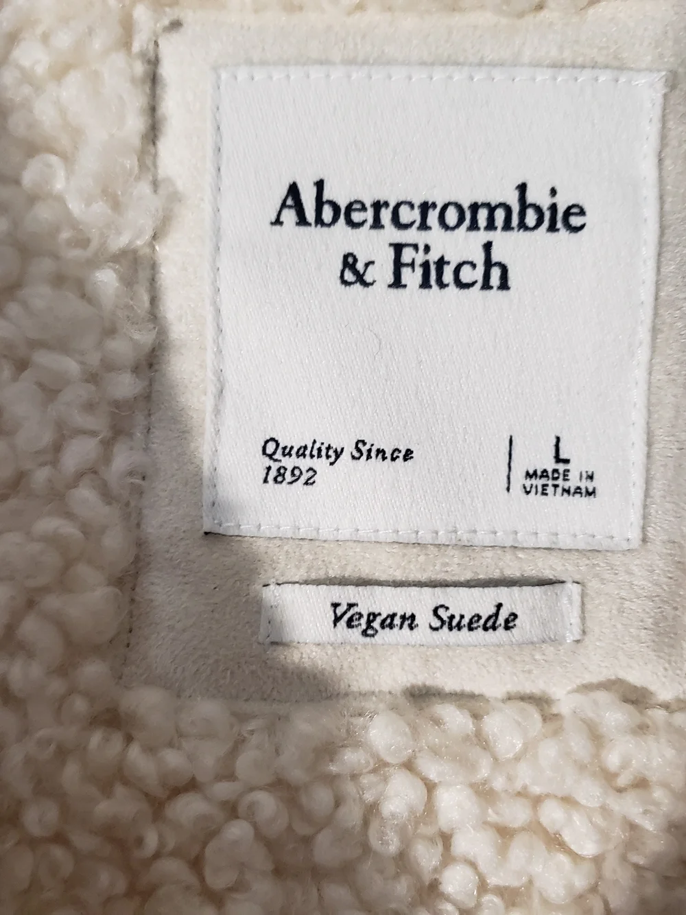 Abercrombie & Fitch Cropped‎ Vegan Suede Sherpa Jacket